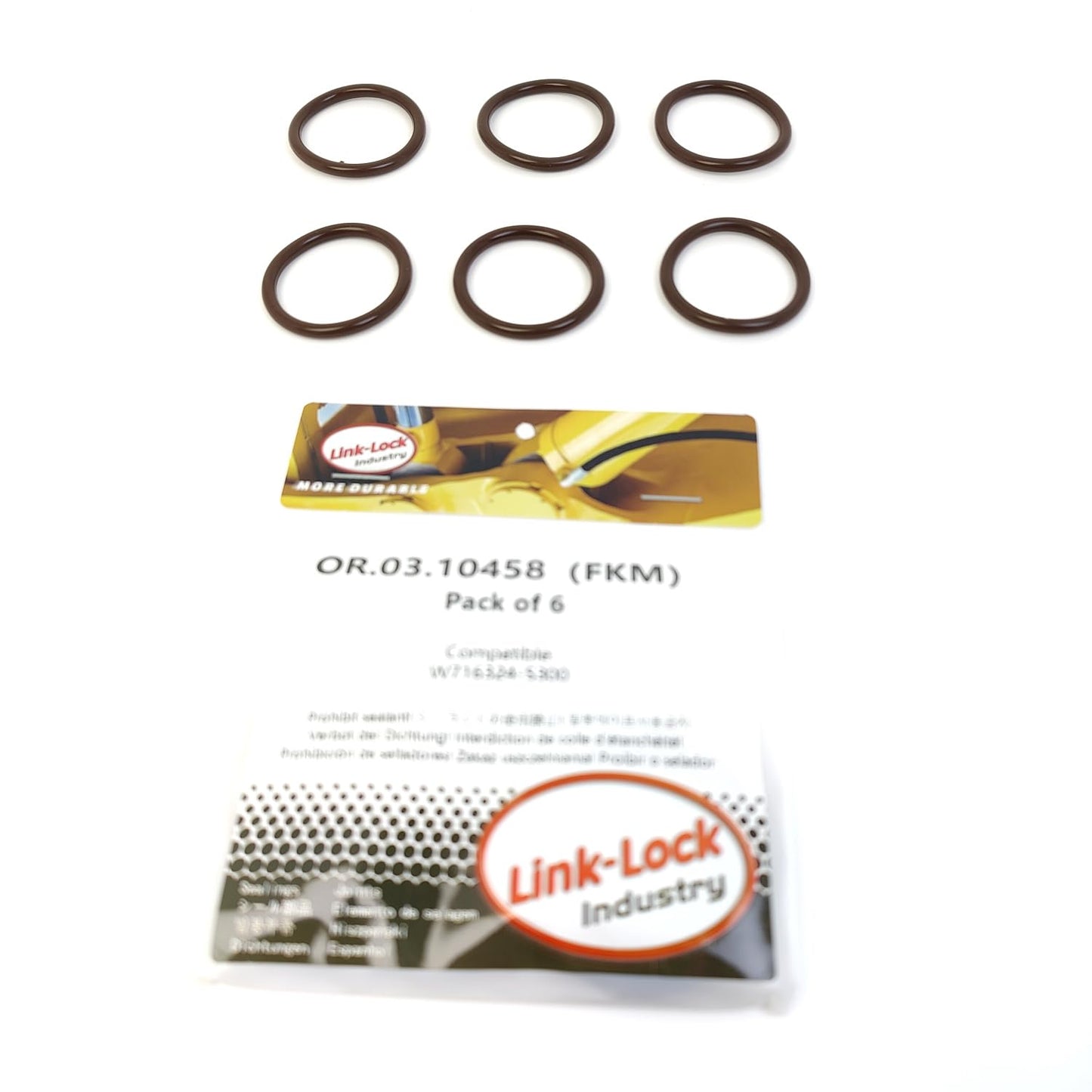 LINK-LOCK 6PCS OR.03.10458 FKM Viton Sealing O-ring Kit of Oil injection pipe W716324-S300 For FORD-USA