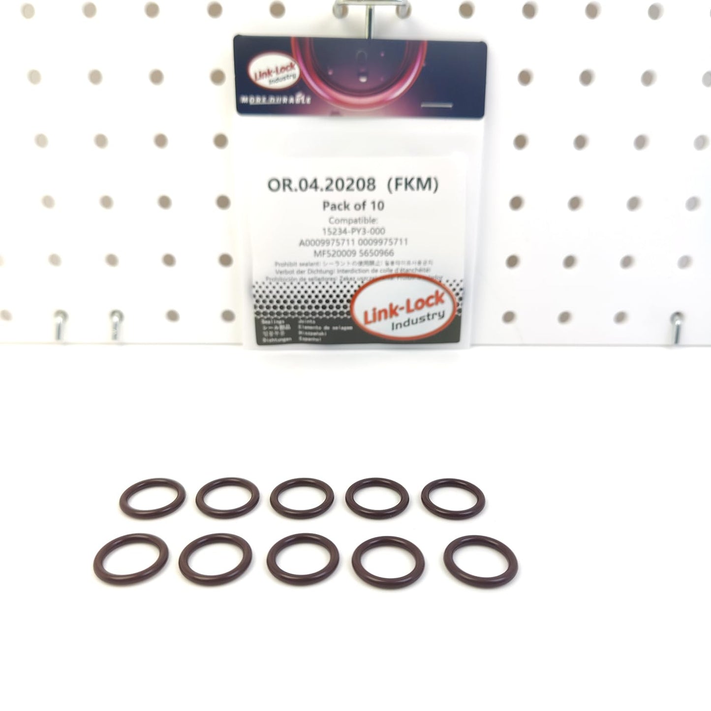 LINK-LOCK 10PCS OR.04.20208 FKM Viton シールOリングキット オイルクーラー用 15234-PY3-000 A0009975711 0009975711 MF520009 5650966 HONDA/MERCEDES-BENZ/MITSUBISHI/OPEL用