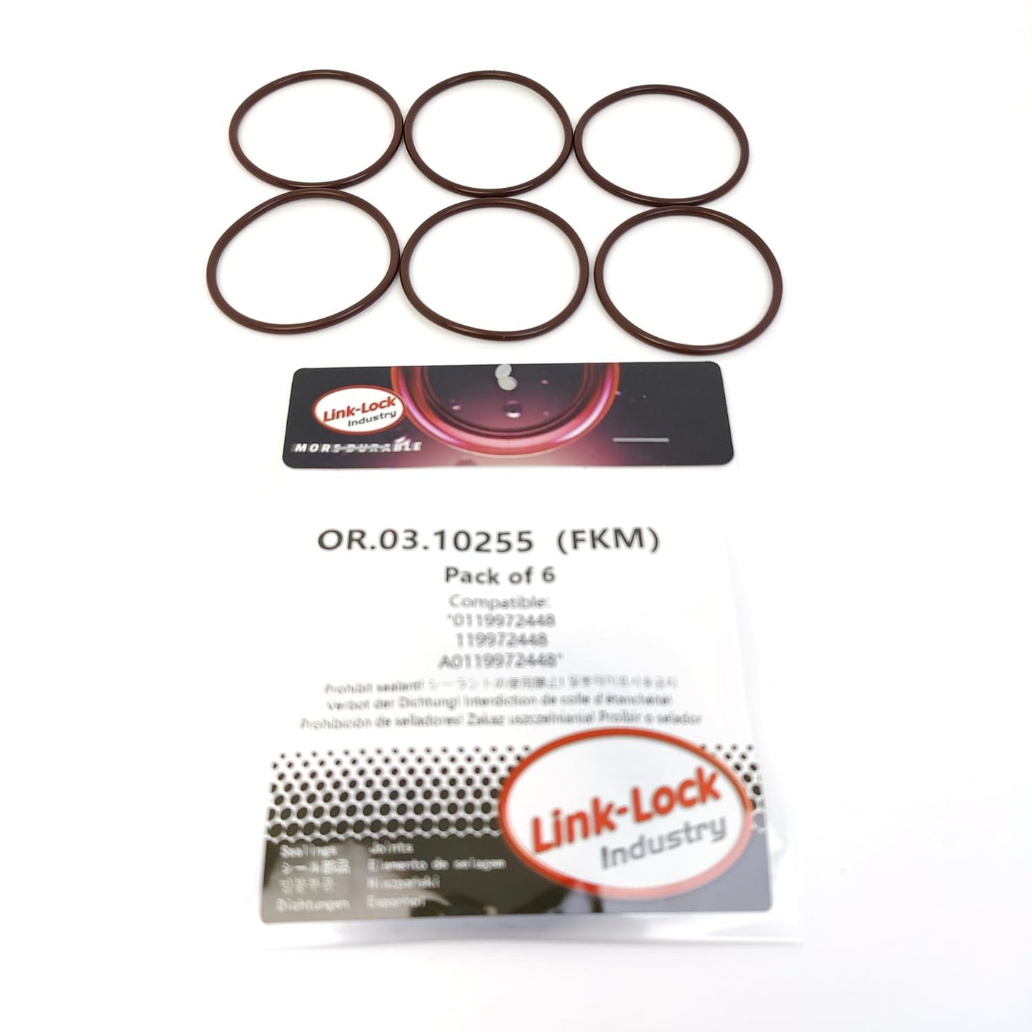 LINK-LOCK 6PCS OR.03.10255 FKM Viton Sealing O-Ring Kit of Water pump 0119972448 119972448 A0119972448 For MERCEDES-BENZ-M104 M103 M120
