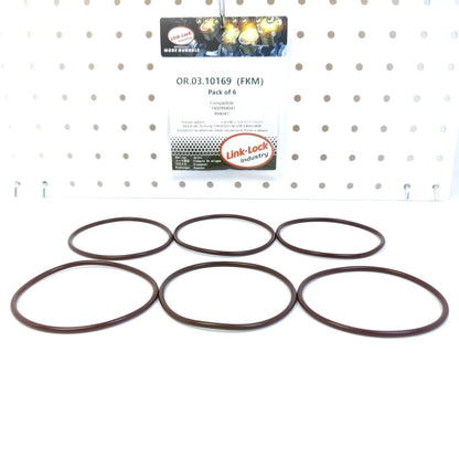 LINK-LOCK 6PCS OR.03.10169 FKM Viton Sealing O-Ring Kit of Coolant pipeline 7400994041 994041 For VOLVO-D5K240 D8K280 D8K350 D8K320 D8K250 For RENAULT TRUCKS-DTI8-122HQ  DTI8-122HR  DTI8-122HS