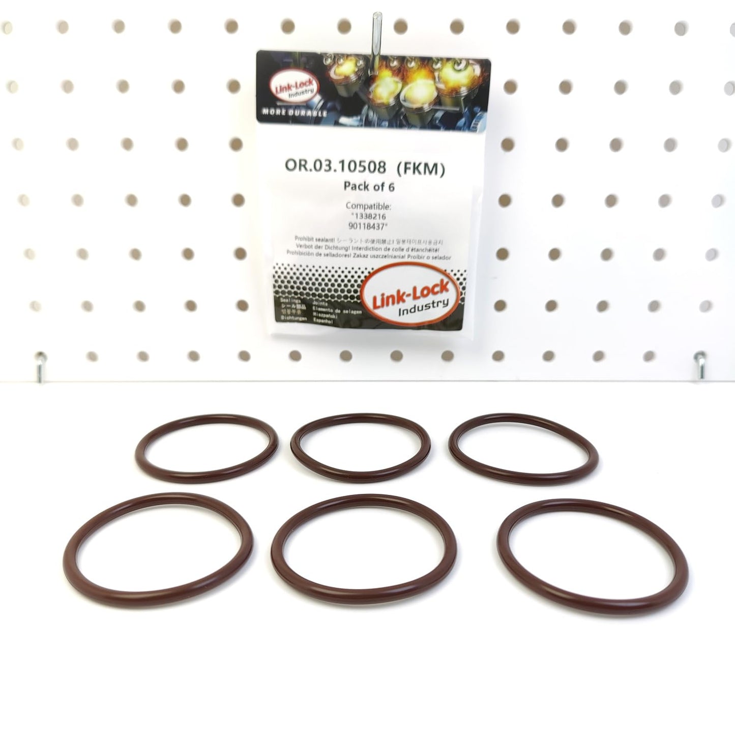 LINK-LOCK 6PCS OR.03.10508 FKM Viton Sealing O-Ring Kit of Thermostat housing 1338216 90118437 For OPEL