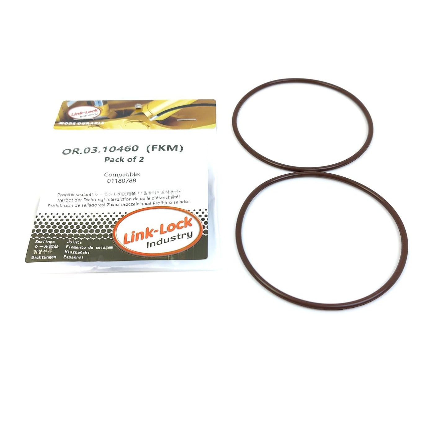 LINK-LOCK 2PCS OR.03.10460 FKM Viton Sealing O-ring Kit of Fuel filter/coolant pipeline 01180788 For DEUTZ