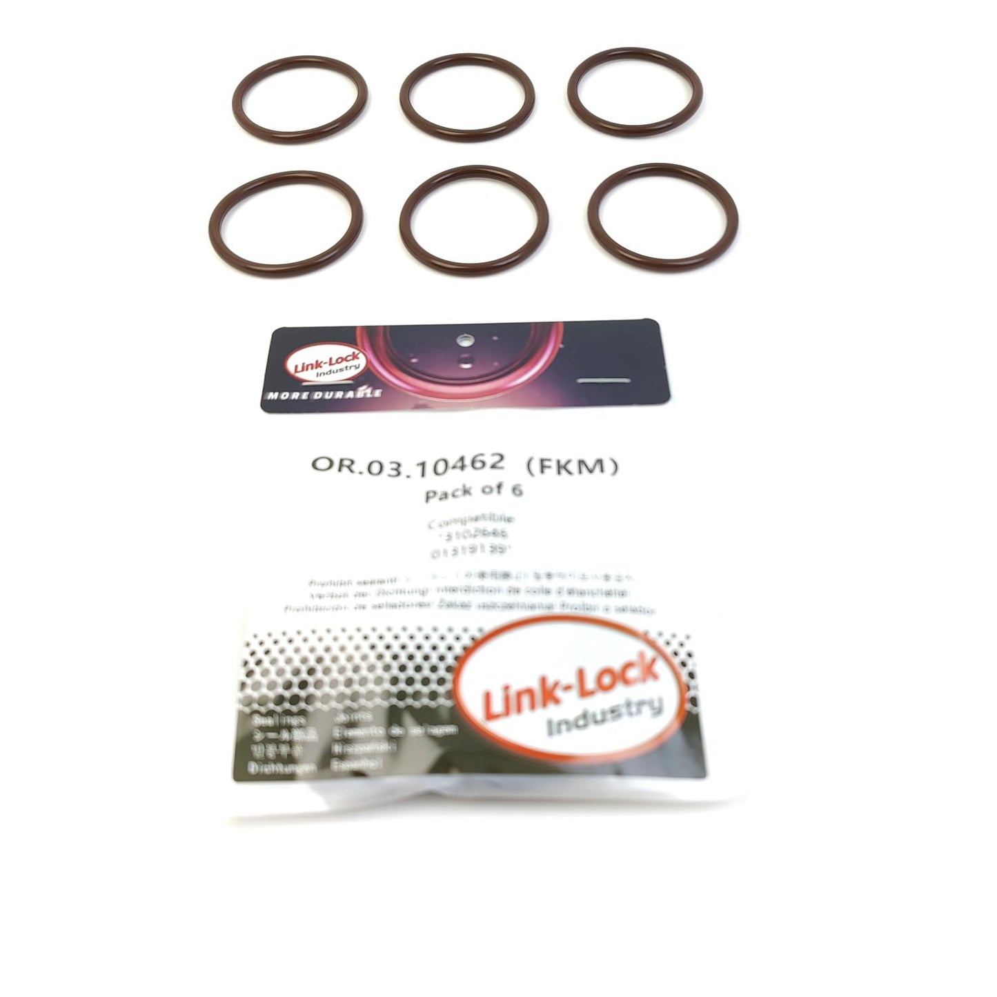 LINK-LOCK 6PCS OR.03.10462 FKM Viton Sealing O-ring Kit of Water Pump 3102646 01319139 For CUMMINS For DEUTZ
