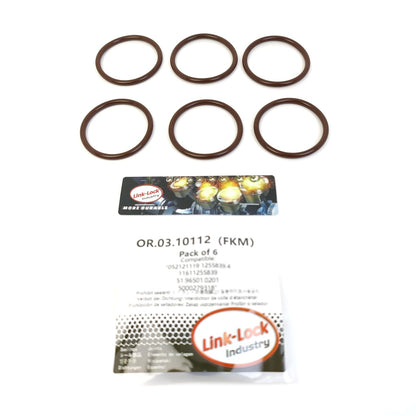 LINK-LOCK 6個組 OR.03.10112 FKMバイトン製 サーモスタット用Oリングキット 052121119 1255839.4 11611255839 51.96501.0201 5000279318 AUDI-FY HC HJ FZ HD HB HH VW-FA GG GT FJ GK HA BMW-M10用