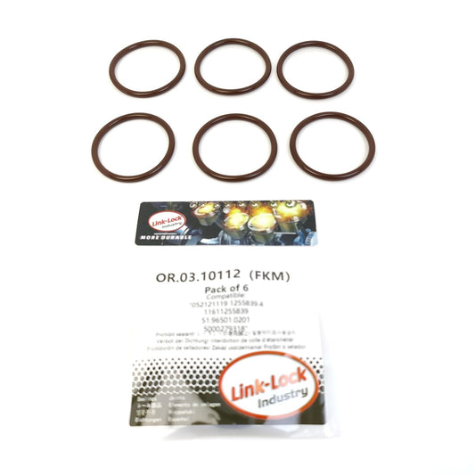 LINK-LOCK 6個組 OR.03.10112 FKMバイトン製 サーモスタット用Oリングキット 052121119 1255839.4 11611255839 51.96501.0201 5000279318 AUDI-FY HC HJ FZ HD HB HH VW-FA GG GT FJ GK HA BMW-M10用