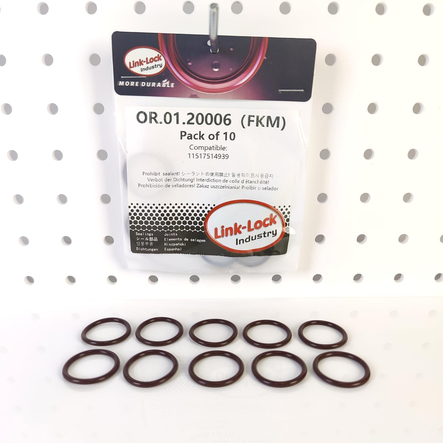 LINK-LOCK 10個 FKMバイトンOR.01.OR.01.20006 BMW N45 N46用 エンジン冷却水パイプ/ウォーターホースOリング 11517514939