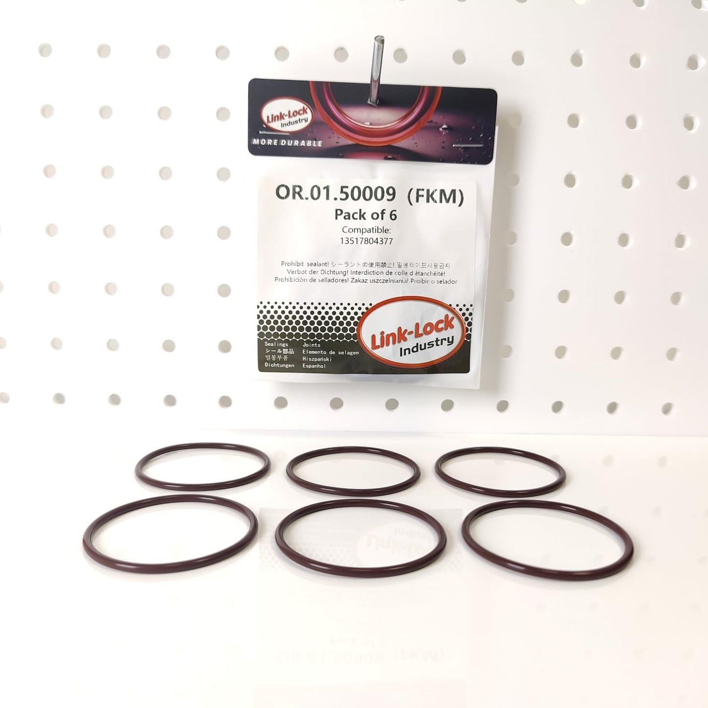 LINK-LOCK 6PCS FKM Viton OR.01.50009 high-pressure fuel pump O-RING gasket 13517804377 for BMW N47 N57 B37 B47 B57