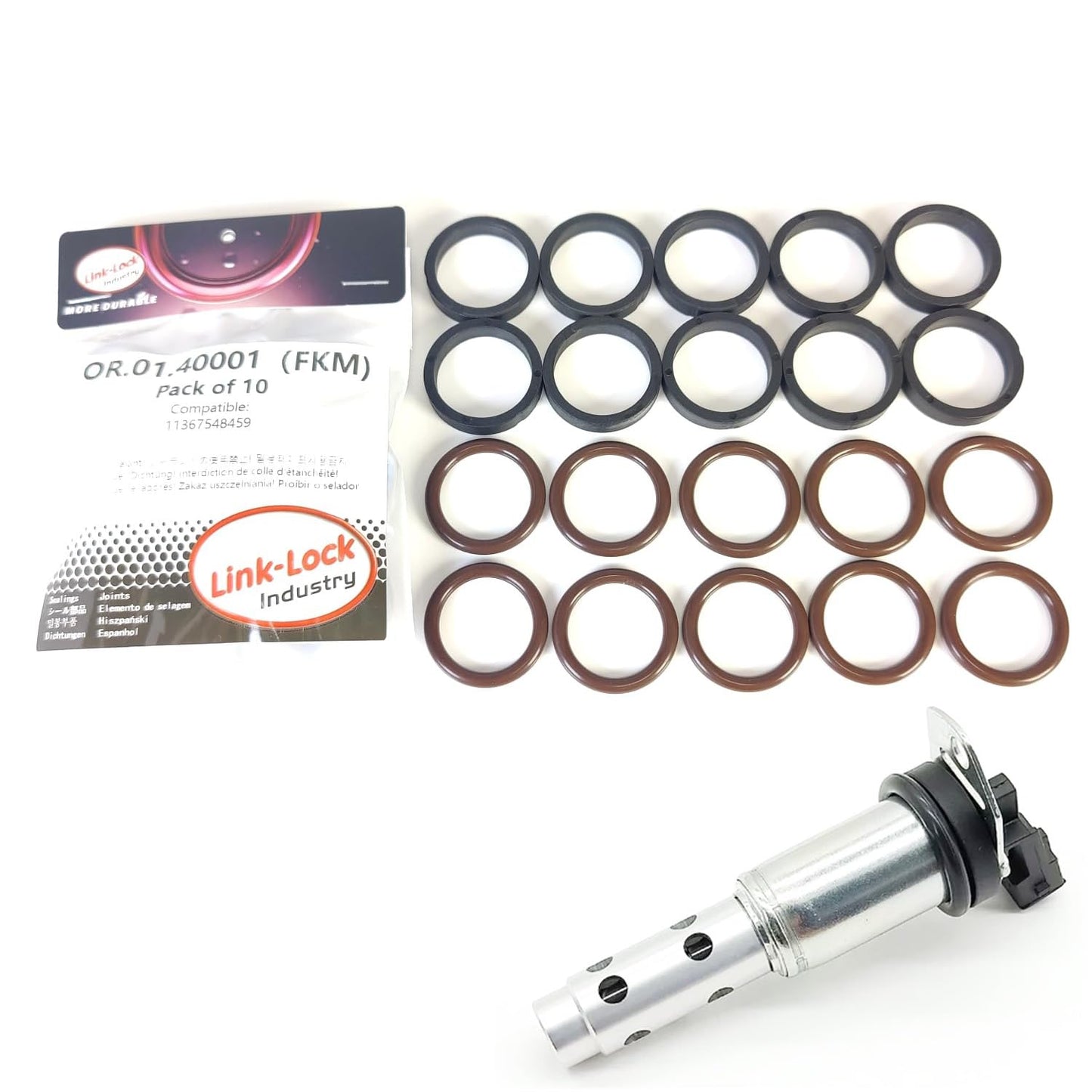 LINK-LOCK 20PCS FKM Viton OR.01.40001 Engine VVT solenoid valve O-RING gasket 11367548459 for BMW N51 N52 N53 N54 N55 S55 S65