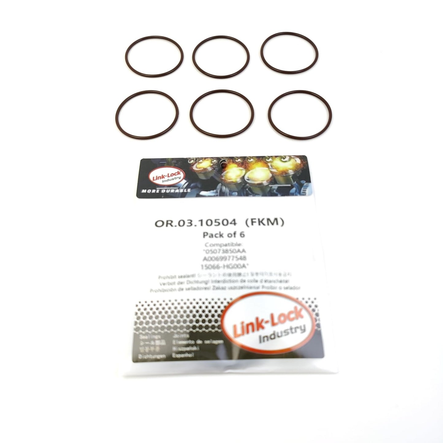 LINK-LOCK 6PCS OR.03.10504 FKMバイトン製シーリングOリングキット 冷却水パイプ 05073850AA A0069977548 15066-HG00A CHRYSLER JEEP MERCEDES-BENZ NISSAN用