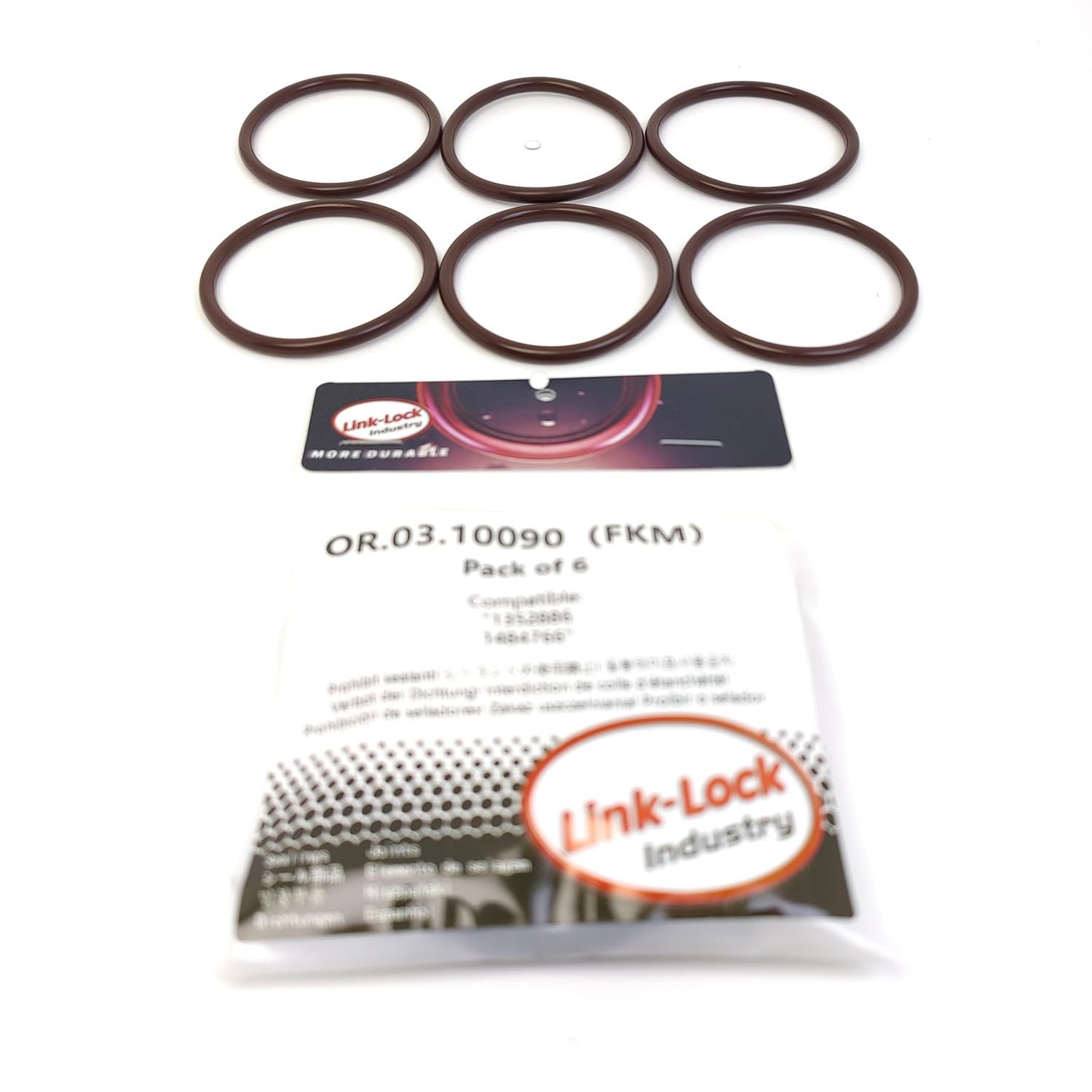 LINK-LOCK 6個 OR.03.10090 FKMバイトン シールOリングキット エンジンオイルクーラー用 1352886 1484766 SCANIA-DC09 DC12 DC13 OC09 OC13 OC16対応