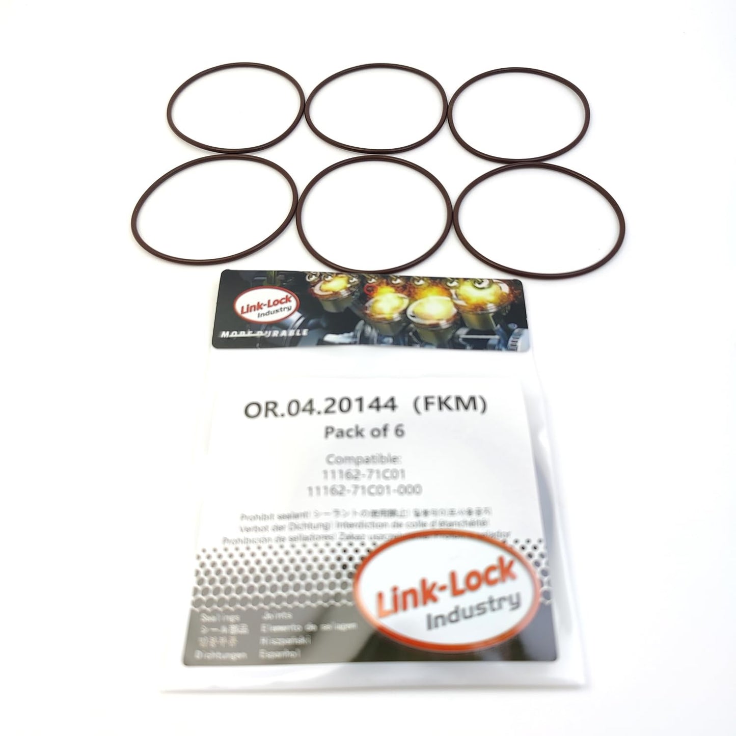 LINK-LOCK 6PCS OR.04.20144 FKM Viton Sealing O-Ring Kit of  Cylinder Head 11162-71C01 11162-71C01-000 for SUZUKI