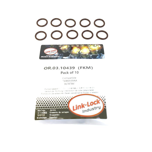 LINK-LOCK 10PCS OR.03.10439 FKM Viton Sealing O-ring Kit of Coolant pipe 5086939AA 3678786 For CUMMINS For JEEP For CHRYSLER