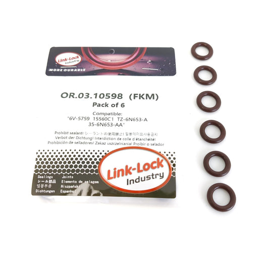LINK-LOCK 6個 OR.03.10598 FKMバイトン 10.7×3.55 汎用Oリングキット 6V-5759 1815560C1 F4TZ-6N653-A YC35-6N653-AA フォードUSA キャタピラー用