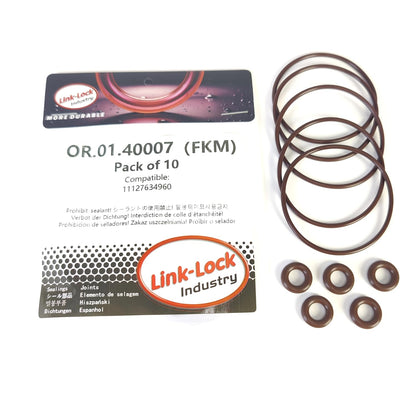 LINK-LOCK 10PCS FKM Viton OR.01.40007 엔진 구동 장치 O-RING 개스킷 11127634960 (BMW N13 N18용)