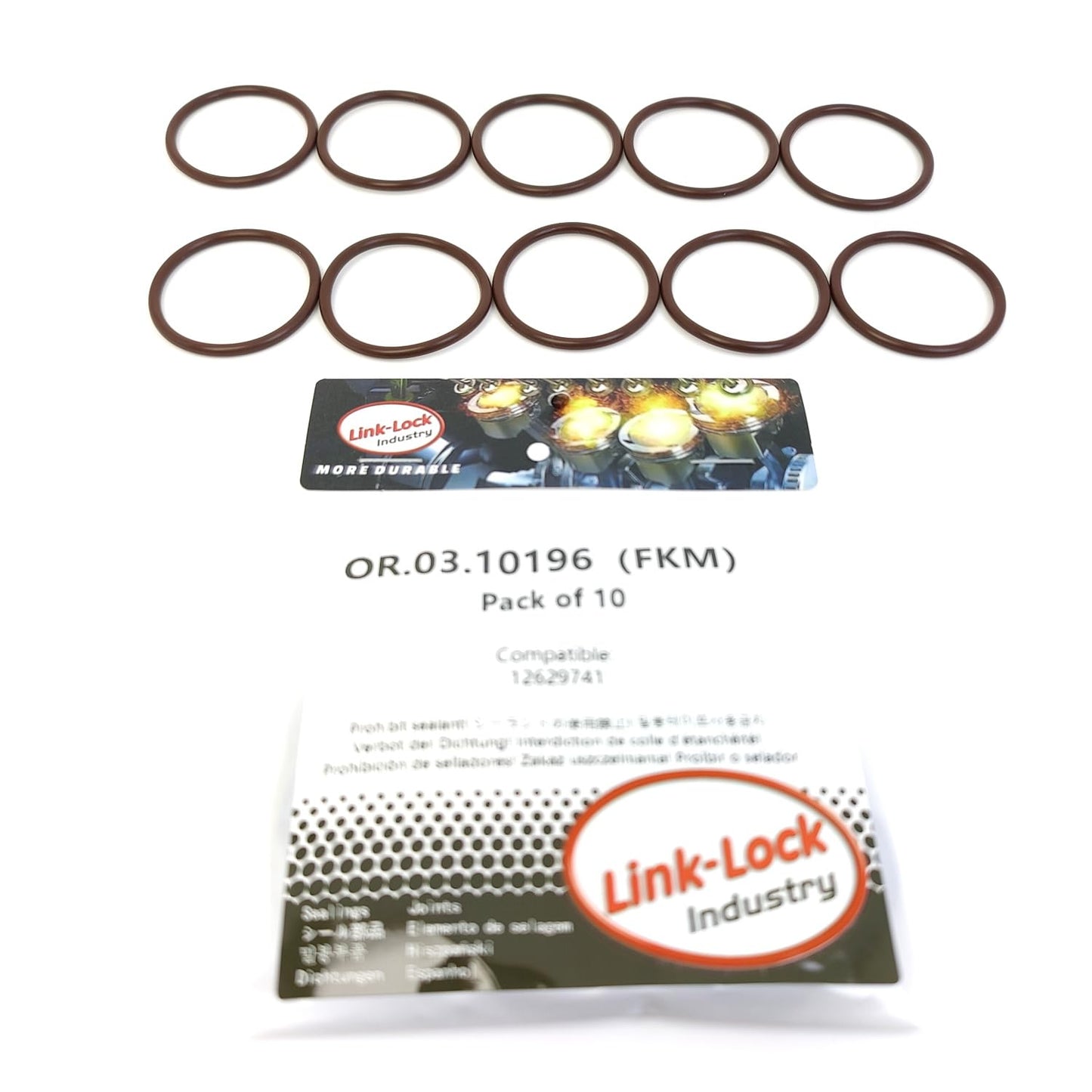 LINK-LOCK 10PCS OR.03.10196 FKMバイトンシーリングOリングキット オイルサクションパイプ用 12629741 シボレー-LGH LML GMC-LGH LML用
