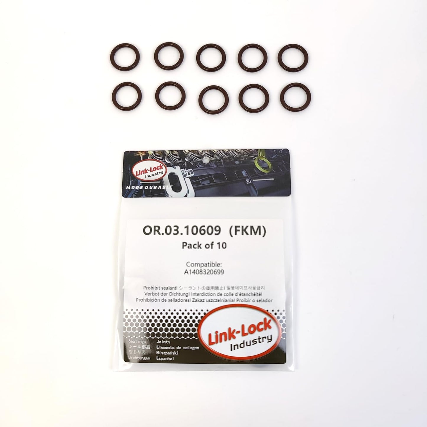 LINK-LOCK 10PCS OR.03.10609 FKM Viton Sealing O-Ring Kit of Intake Manifold A1408320699 For MERCEDES-BENZ