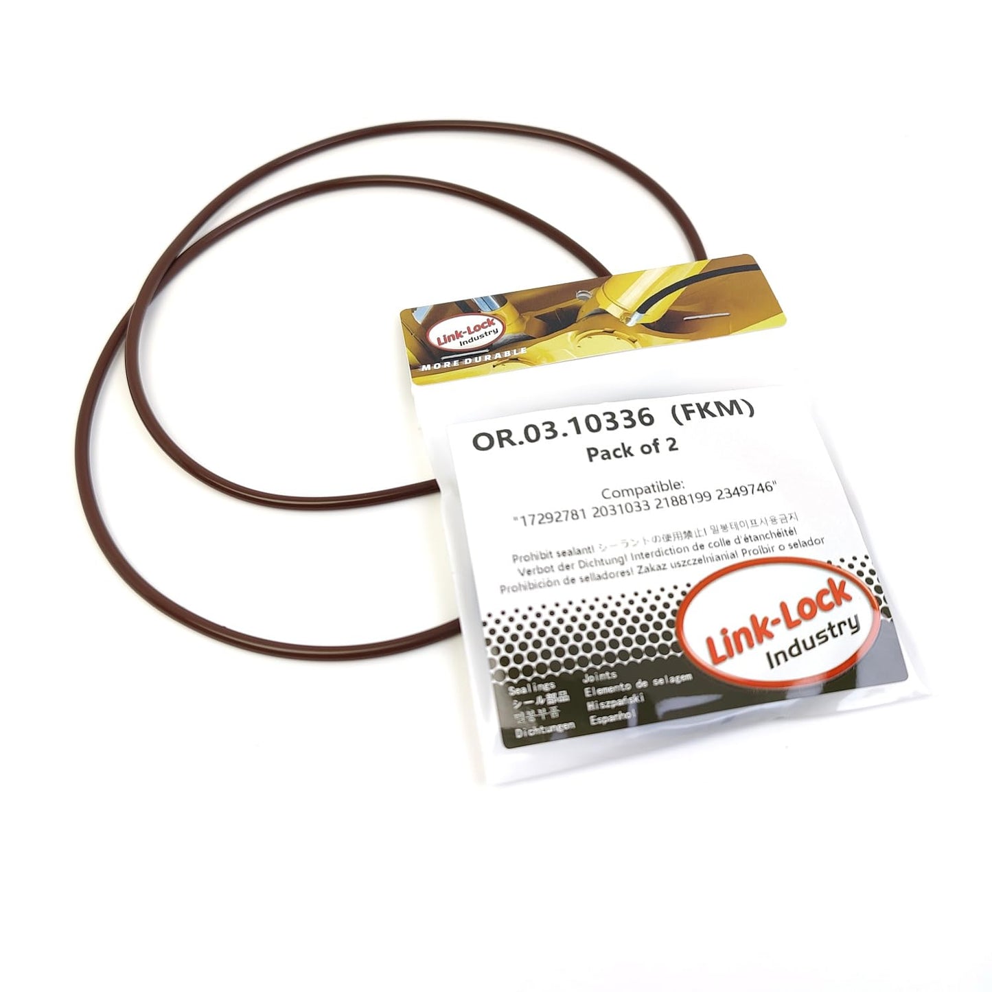 LINK-LOCK 2PCS OR.03.10336 FKM Viton Sealing O-Ring Kit of Cylinder Liner 17292781 2031033 2188199 2349746 For SCANIA-DC13 DC09 DI13