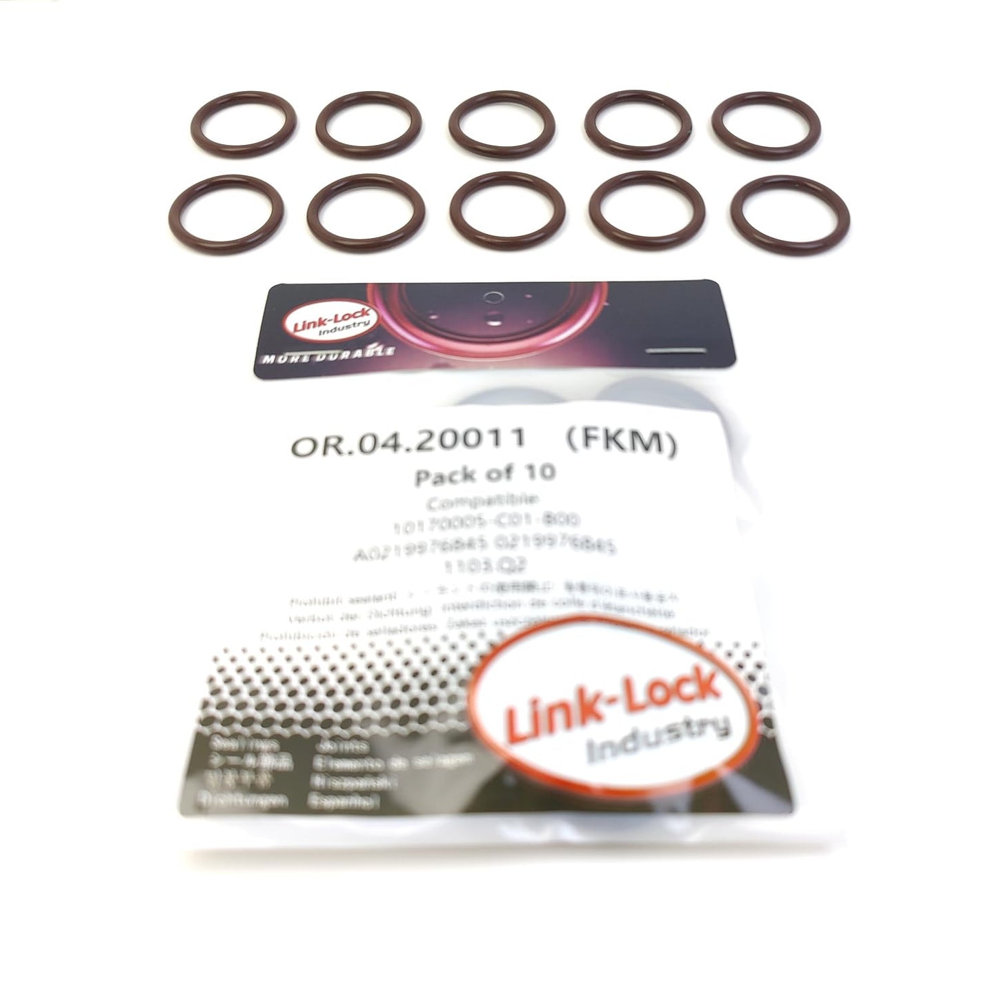 LINK-LOCK 10PCS OR.04.20011 FKM Viton Sealing O-Ring Kit of Coolant Pump 10170005-C01-B00 A0219976845 0219976845 1103.Q2 for BAIC for MERCEDES-BENZ-271 M271 for PEUGEOT