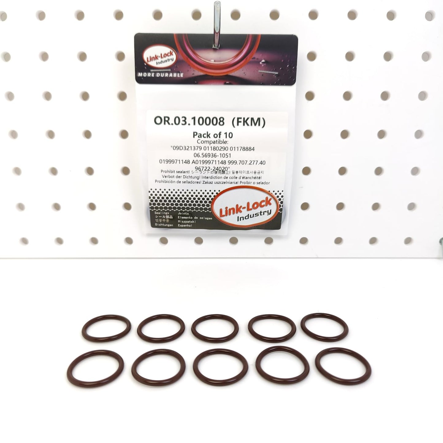 LINK-LOCK 10PCS OR.03.10008 FKM Viton Sealing O-Ring Kit Of Fuel Injector 09D321379 01180290 01178884 06.56936-1051 0199971148 A0199971148 999.707.277.40 96722-24020 For MERCEDES-BENZ For PORSCHE