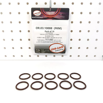 LINK-LOCK 10PCS OR.03.10008 FKM Viton Sealing O-Ring Kit Of Fuel Injector 09D321379 01180290 01178884 06.56936-1051 0199971148 A0199971148 999.707.277.40 96722-24020 For MERCEDES-BENZ For PORSCHE