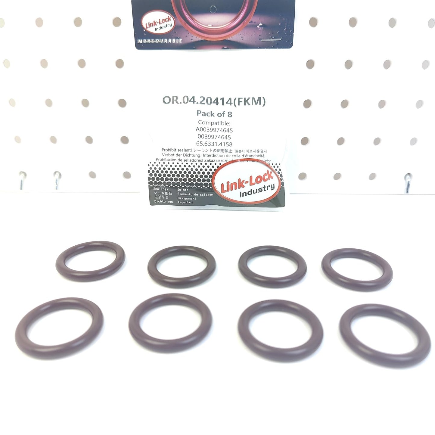 LINK-LOCK 8PCS OR.04.20414 FKM Viton シーリングOリングキット チェーンテンショナーからシリンダークランクケース用 A0039974645 0039974645 65.6331.4158 メルセデスベンツ マン用