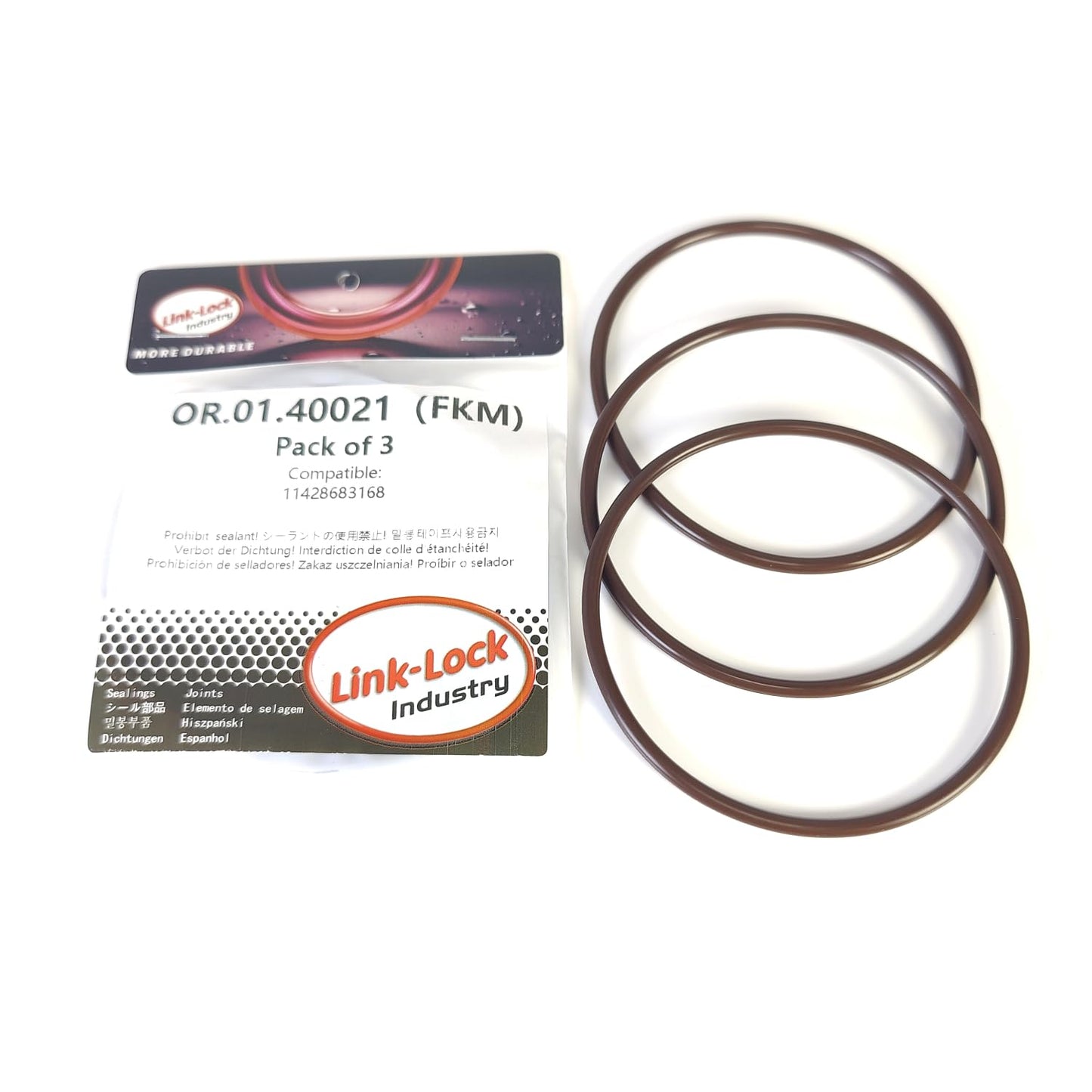 LINK-LOCK 3PCS FKM Viton OR.01.40021 Engine Oil filter cover O-RING gasket 11428683168 for BMW N51 N52 N53 N54 N55 N20 S55