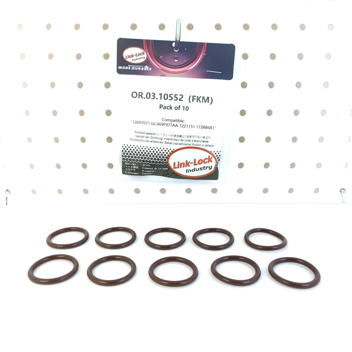 LINK-LOCK 10PCS OR.03.10552 FKMバイトンシーリングOリングキット オイルパイプライン用 12697071 GC469F977AA T221151 17288681 ビュイック、キャデラック、シボレー、イヴェコ、フォード用