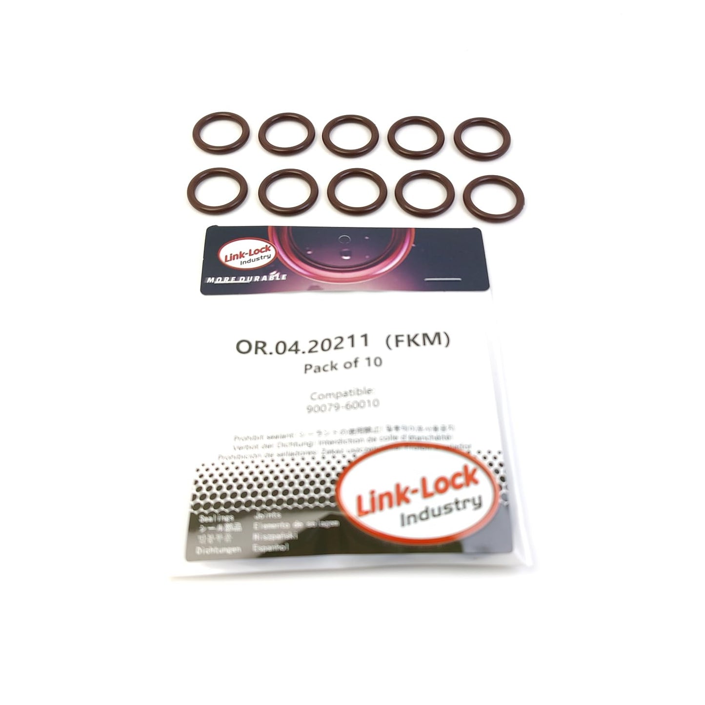 LINK-LOCK 10PCS OR.04.20211 FKM Viton Sealing O-Ring Kit of Injector 90079-60010 for TOYOTA