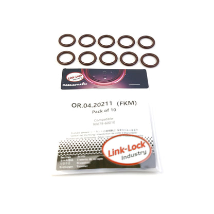 LINK-LOCK 10PCS OR.04.20211 FKM Viton Sealing O-Ring Kit of Injector 90079-60010 for TOYOTA