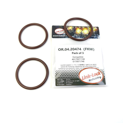 LINK-LOCK 3PCS OR.04.20474 FKM Viton Sealing O-Ring Kit of Exhaust Manifold A0179971748 0179971748 for MERCEDES-BENZ