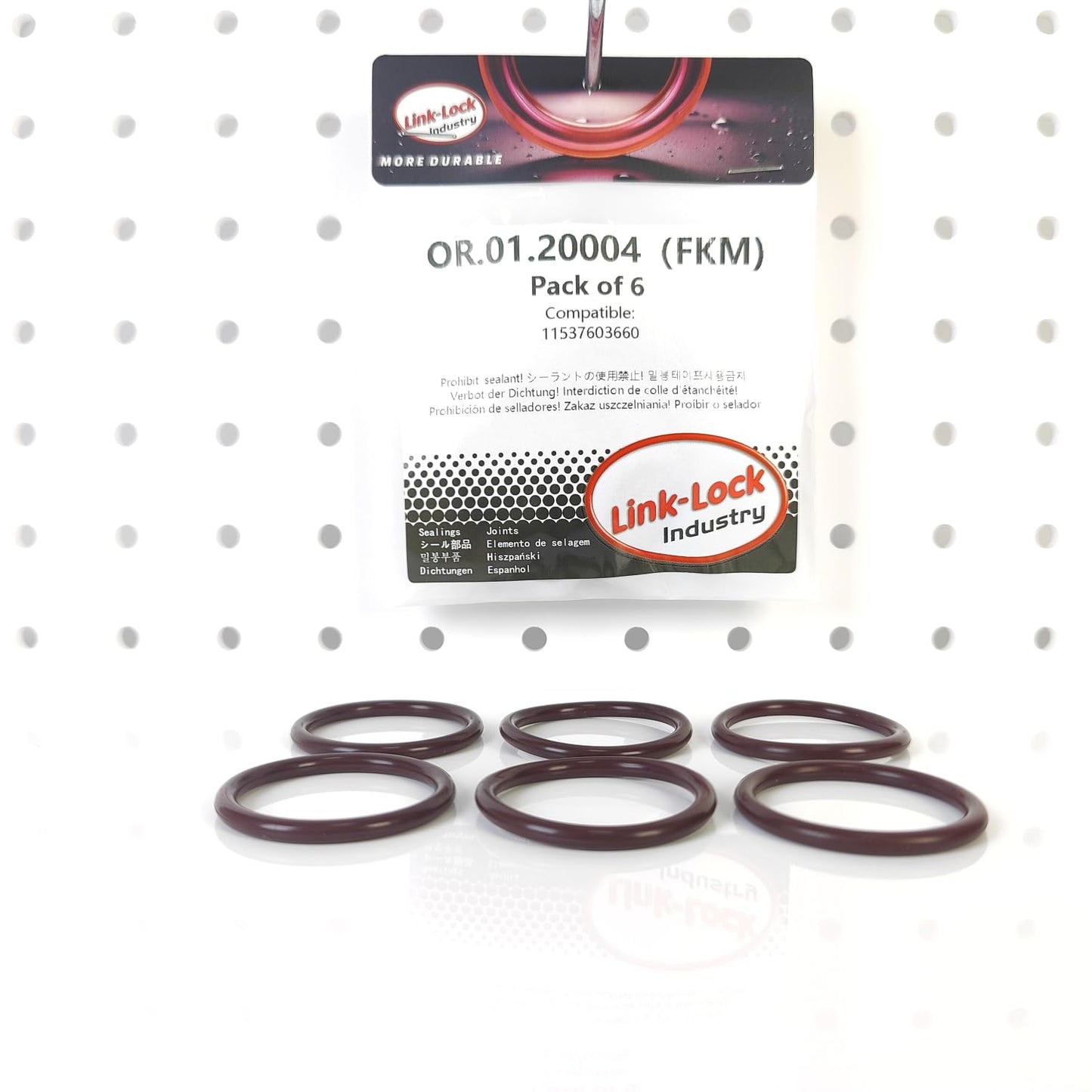 LINK-LOCK 6PCS FKM Viton OR.01.20004 Engine coolant pipe / Water hose O-Ring 11537603660 for BMW N20 N26
