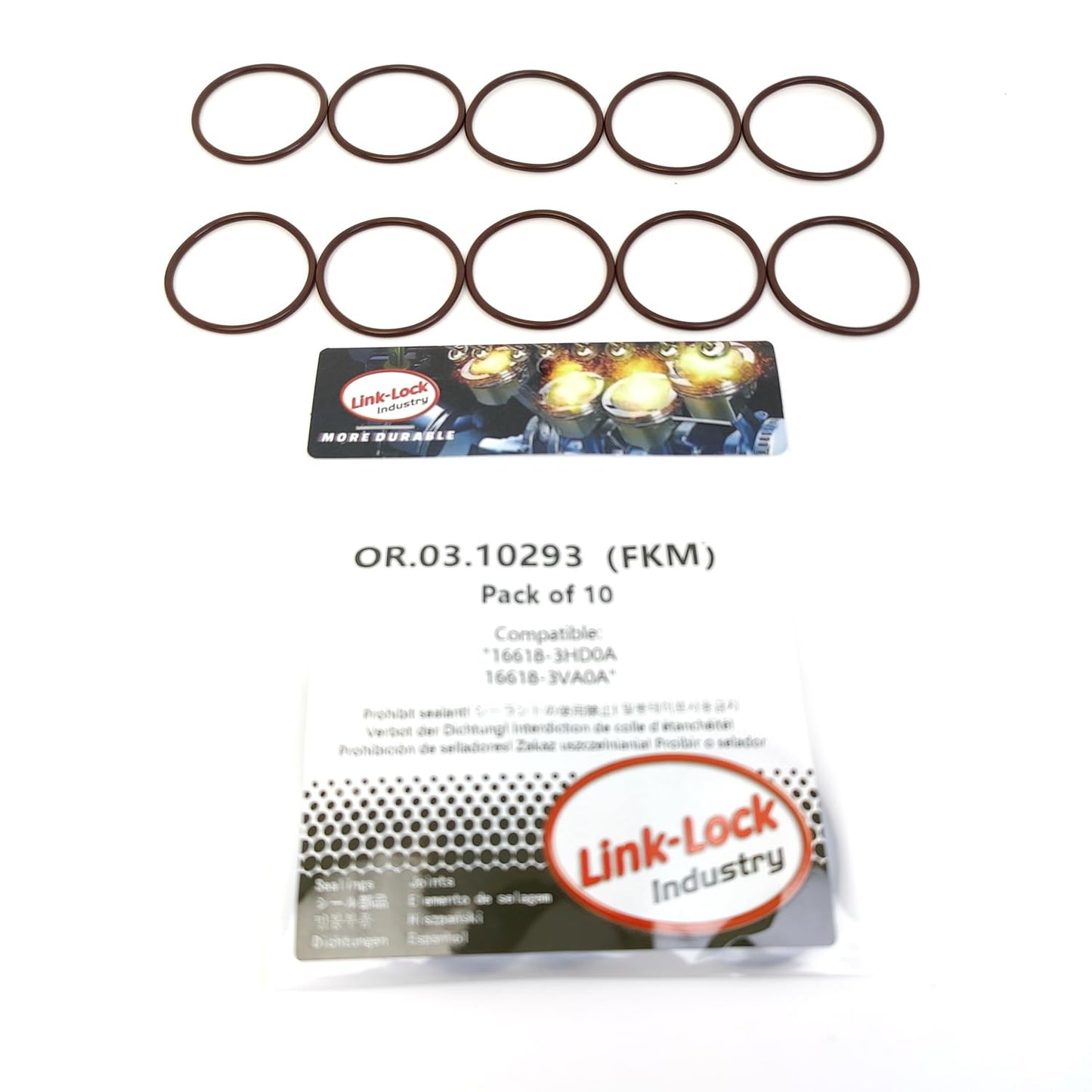 LINK-LOCK 10PCS OR.03.10293 FKM Viton Sealing O-Ring Kit of Fuel Pump 16618-3HD0A 16618-3VA0A For NISSAN-HR12DDR KR20DDET VR30DDTT HR12DR VQ35DD