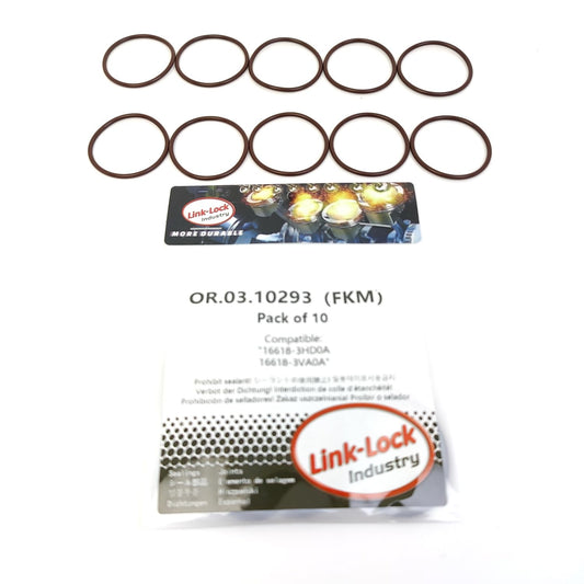 LINK-LOCK 10PCS OR.03.10293 FKM Viton Sealing O-Ring Kit of Fuel Pump 16618-3HD0A 16618-3VA0A For NISSAN-HR12DDR KR20DDET VR30DDTT HR12DR VQ35DD