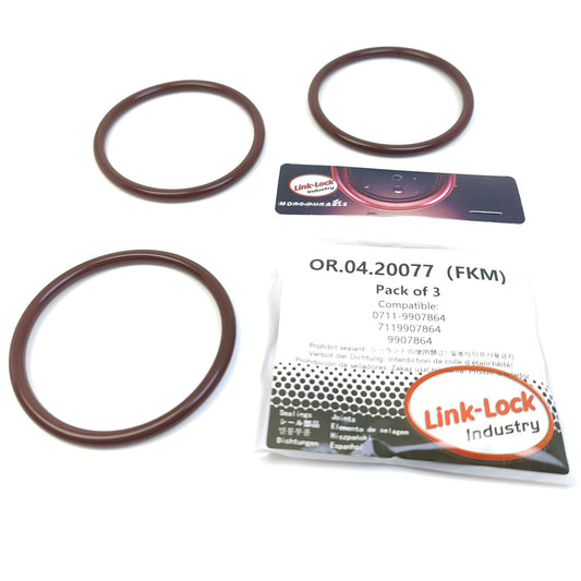 LINK-LOCK 3個組 OR.04.20077 FKMバイトンシーリングOリングキット 排気ガスターボチャージャー用 0711-9907864 7119907864 9907864 BMW用
