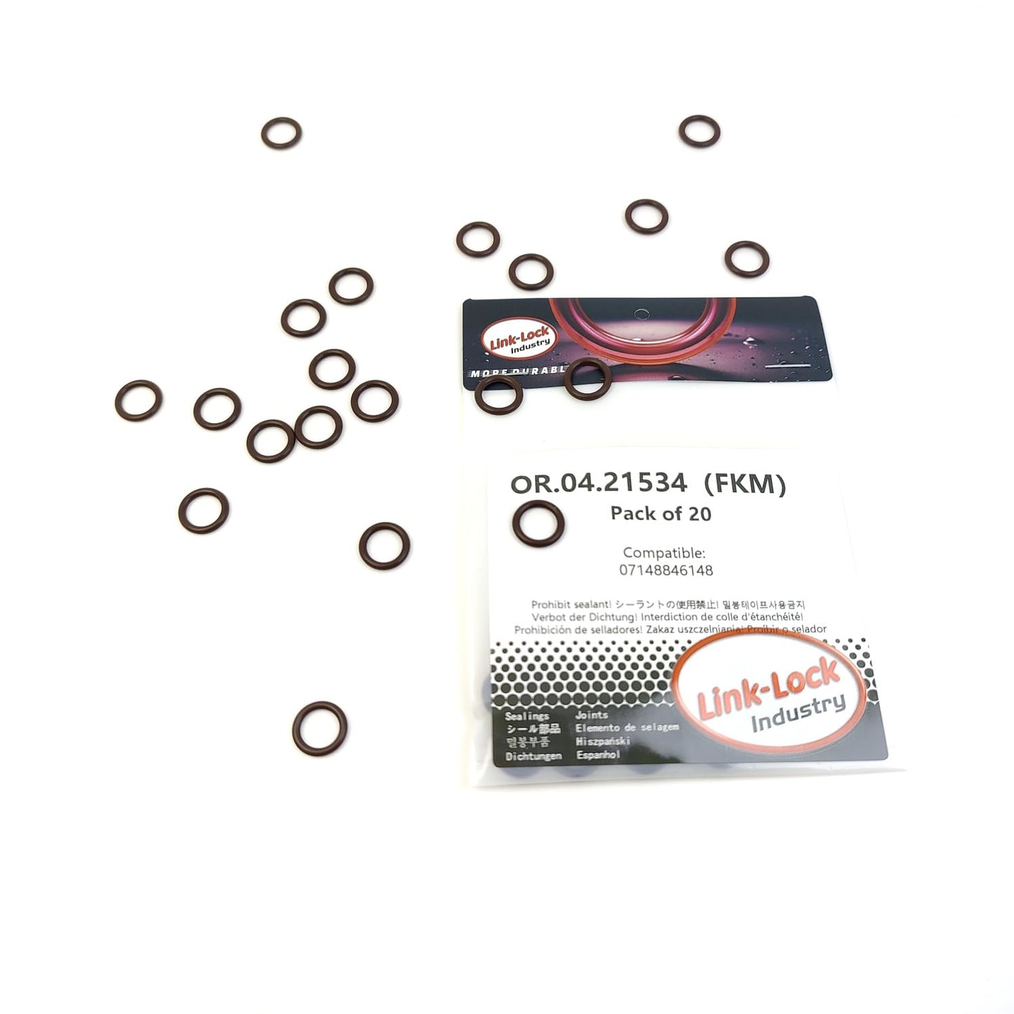 LINK-LOCK 10PCS OR.04.21534 FKM Viton Sealing O-Ring Kit of Turbocharger oil return pipe 07148846148 for BMW-B38 B48