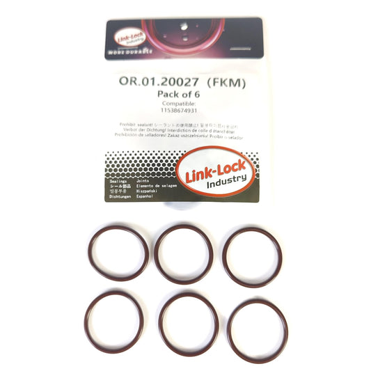 LINK-LOCK 6個 FKM Viton Oリング 01.20027 エンジン冷却水パイプ / ウォーターホースOリング 11538674931 BMW B46 B48 B58用