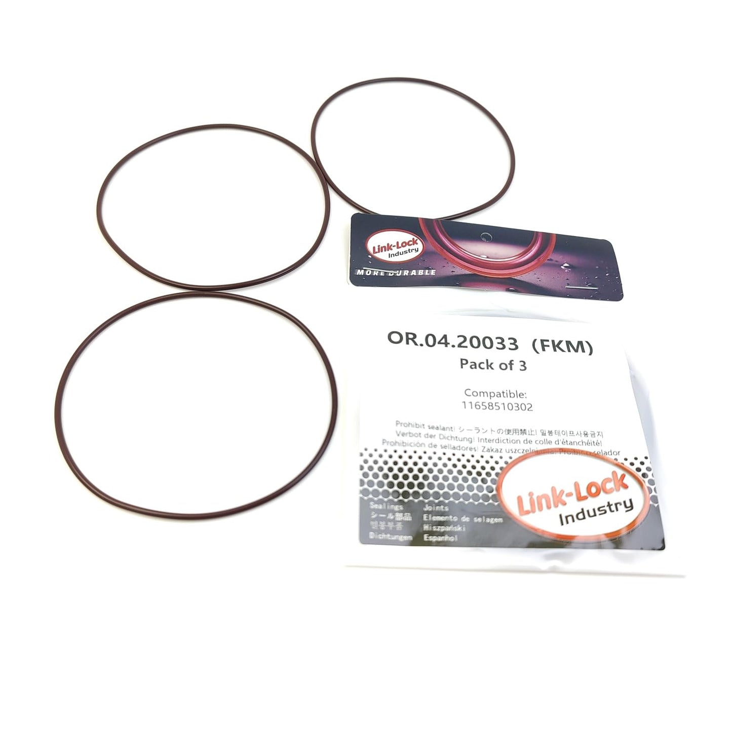 LINK-LOCK 3PCS OR.04.20033 FKM Viton Sealing O-Ring Kit of Inflatable Guide/AGR 11658510302 for BMW