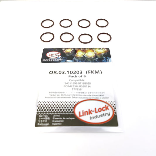 LINK-LOCK 8PCS OR.03.10203 FKM Viton Sealing O-Ring Kit of Common rail fuel injectors 94011699 97169020 PO14723M R530134 T77858 For CHEVROLET-LB7 For GMC-LB7