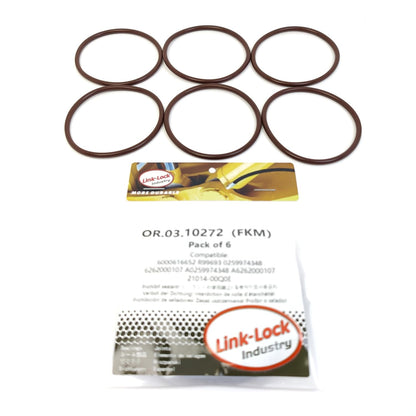 LINK-LOCK 6PCS OR.03.10272 FKM Viton ウォーターポンプ加圧エアチューブ用Oリングキット 210142393R 6000616652 R99693 0259974348 6262000107 A0259974348 A6262000107 21014-00Q0E 95517868 FLAT-R9M用