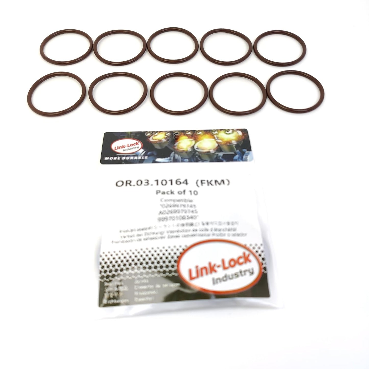 LINK-LOCK 10PCS OR.03.10164 FKM Viton Sealing O-Ring Kit of Coolant pipeline 0269979745 A0269979745 99970108340 For MERCEDES-BENZ-M276.823 M276.820 M276.850 For PORSCHE