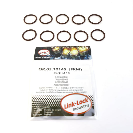 LINK-LOCK 10PCS OR.03.10145 FKM VitonシーリングOリングキット 冷却水パイプ N90465003 0279979048 A0279979048 AUDI-CASA CEUC CTGE CASB CGTA MERCEDES-BENZ-M271 VW-CASA CASC CATA CASB用