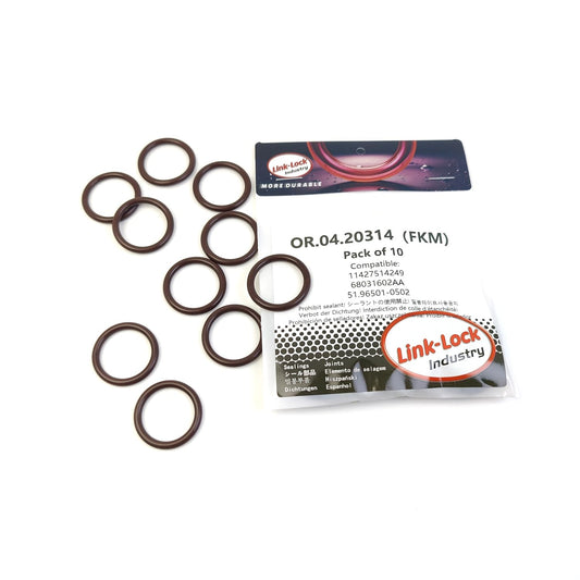 LINK-LOCK 10PCS OR.04.20314 FKM Viton オイルフィルター用Oリングキット 11427514249 68031602AA 51.96501-0502 BMW CHRYSLER MAN用