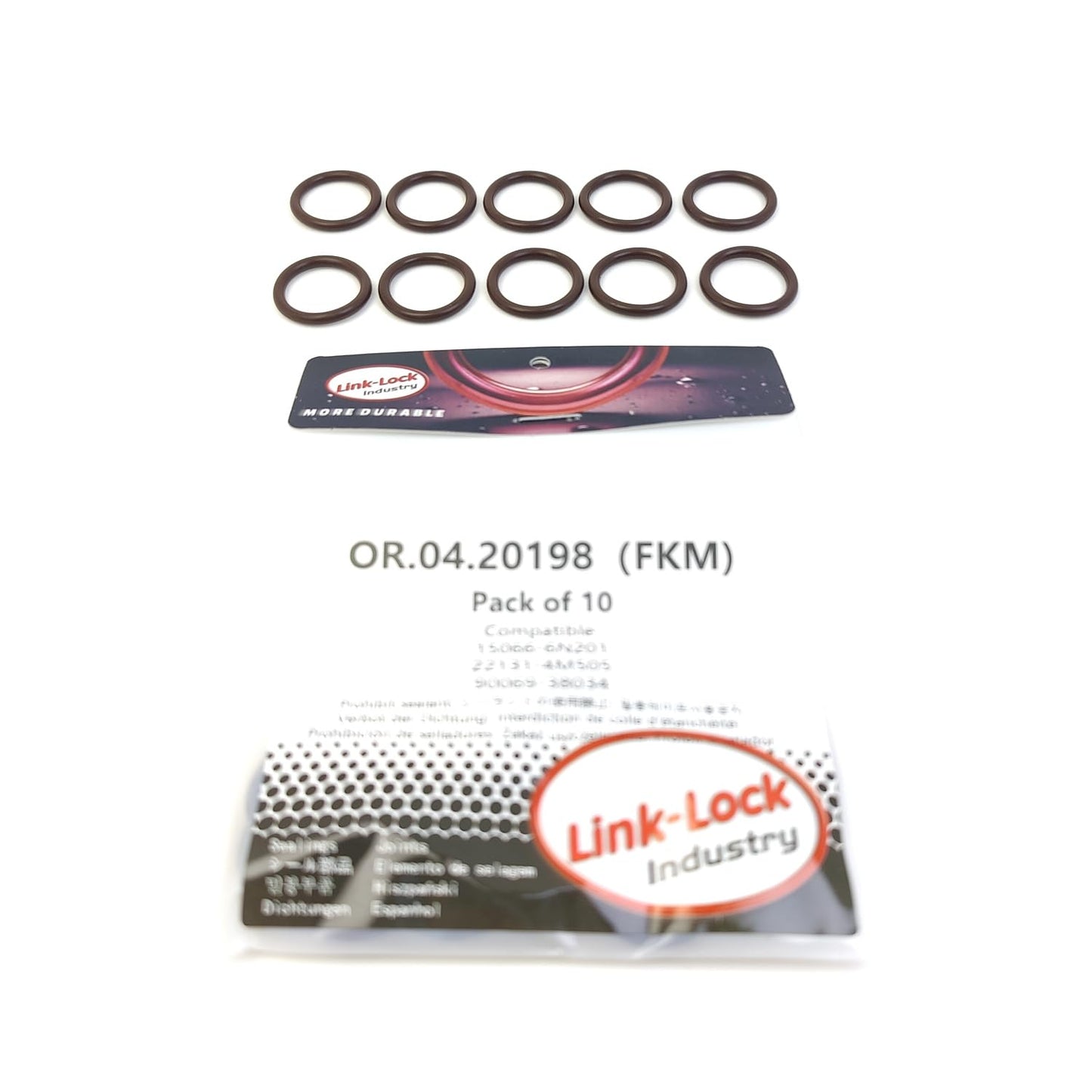 LINK-LOCK 10PCS OR.04.20198 FKM Viton Sealing O-Ring Kit of Engine Crankshaft Position Sensor 15066-6N201 22131-4M505 90069-38034 for TOYOTA for NISSAN