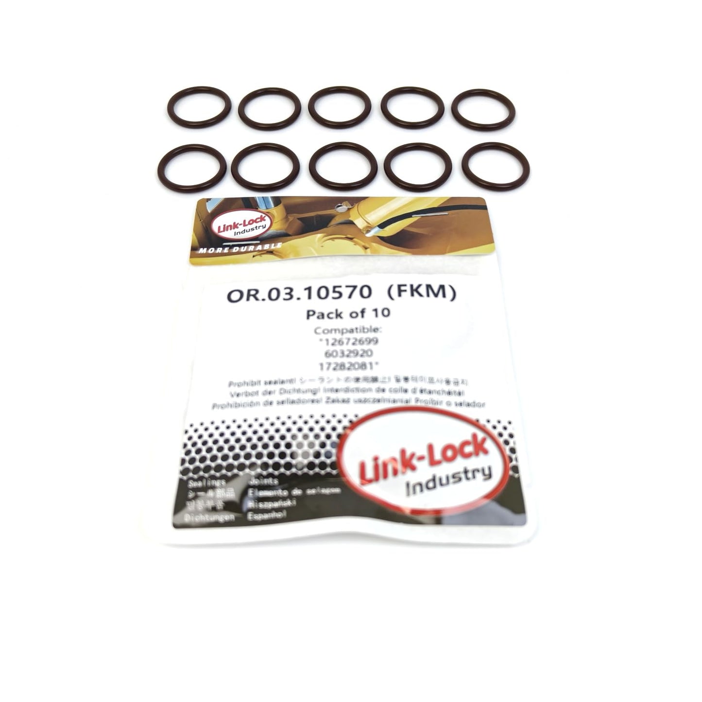 LINK-LOCK 10PCS OR.03.10570 FKM Viton Sealing O-Ring Kit of Engine oil storage tank transmission pipe 12672699 6032920 17282081 For BUICK For CADILLAC For CHEVROLET For IVECO For JEEP