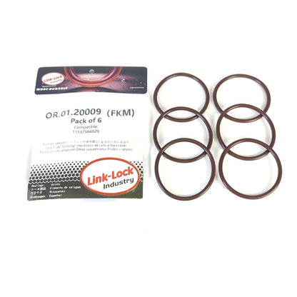 LINK-LOCK 6PCS FKM Viton OR.01.20009 Engine coolant pipe / Water hose O-Ring 11537584829 for BMW N55