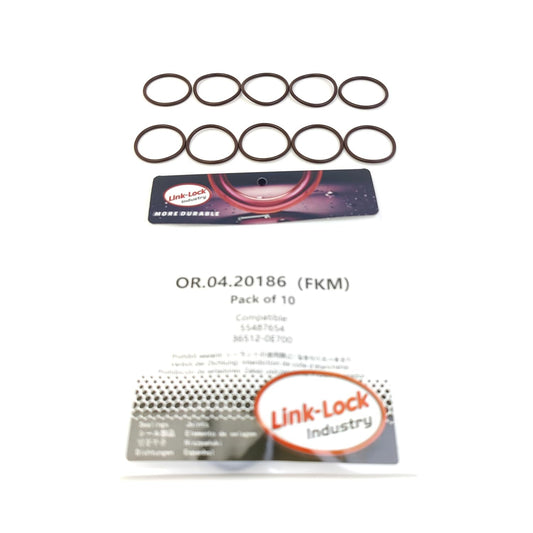 LINK-LOCK 10個 OR.04.20186 FKMバイトン製シーリングOリングキット オイルポンプサクションパイプ用 55487654 36512-0E700 （シボレー、ヒュンダイ用）