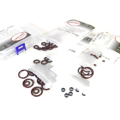 LINK-LOCK 128PCS FKM Viton OK.01.50001 Injection valve O-RING kit 13641437487 13640148175  13647509752 13647531313 13537794553 for BMW N45 N46 N52 M52 M54 N62 W11 N12 N16