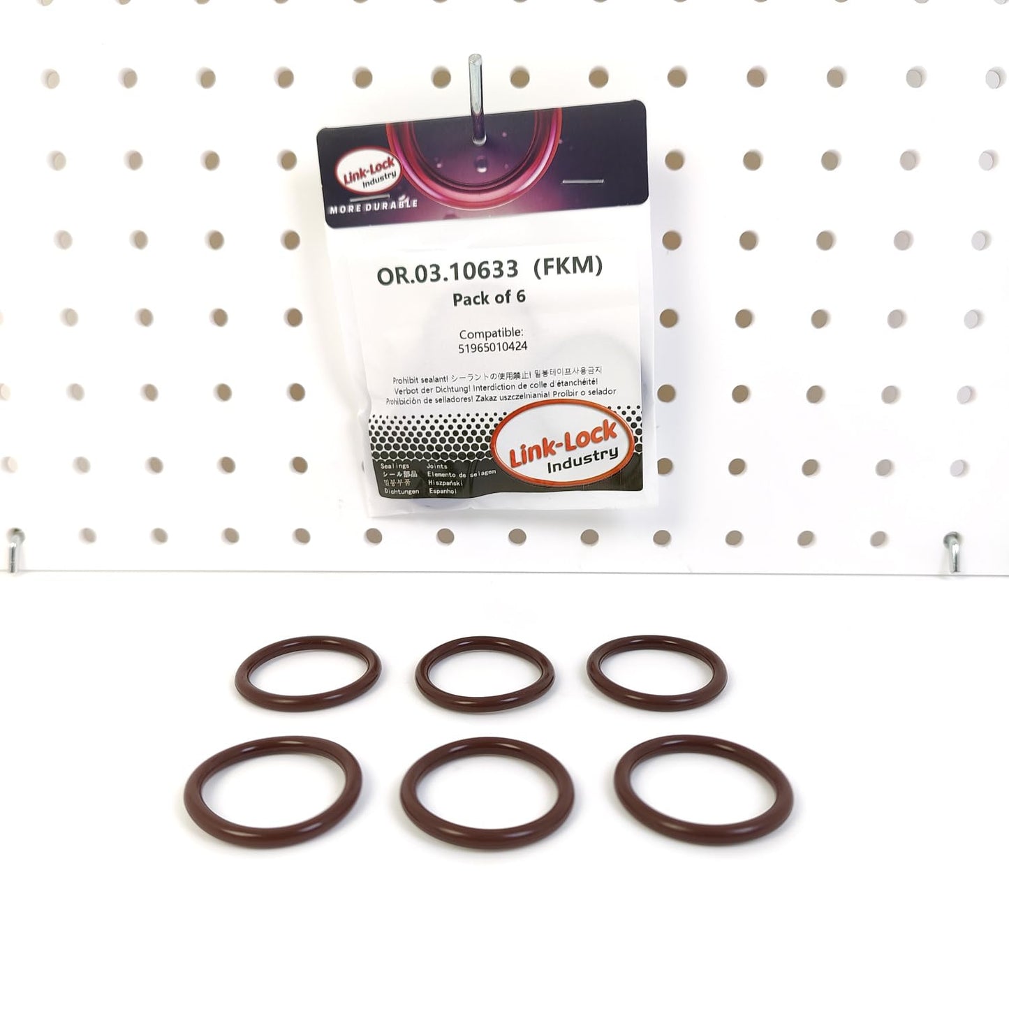 LINK-LOCK 6個組 OR.03.10633 FKMバイトン 30.5×4 シーリングユニバーサルOリングキット 51965010424 MAN用