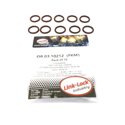 LINK-LOCK 10個組 OR.03.10212 FKMバイトン製 オイルポンプ用Oリングキット 68211201AA 1399696 2250482 K2GE6659BA K2GE-6659-BA K2GZ-6659-B FORD-N3DA N3DBおよびFORD USA-C20HDTX C23HDTX用