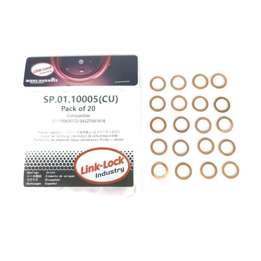 LINK-LOCK 20 PCS COPPER SP.01.10005 オイルパイプライン用銅ガスケット 07119963072 34327661818 BMW N63 M50 M52 M54 M40 M62 M60 M73 S63 S62用